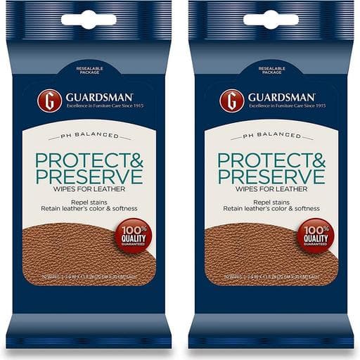 Guardsman protect & preserve wipes for leather